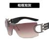 Large frame outdoor sunglasses new YK frameless future technology fashion sports personalized sunglasses