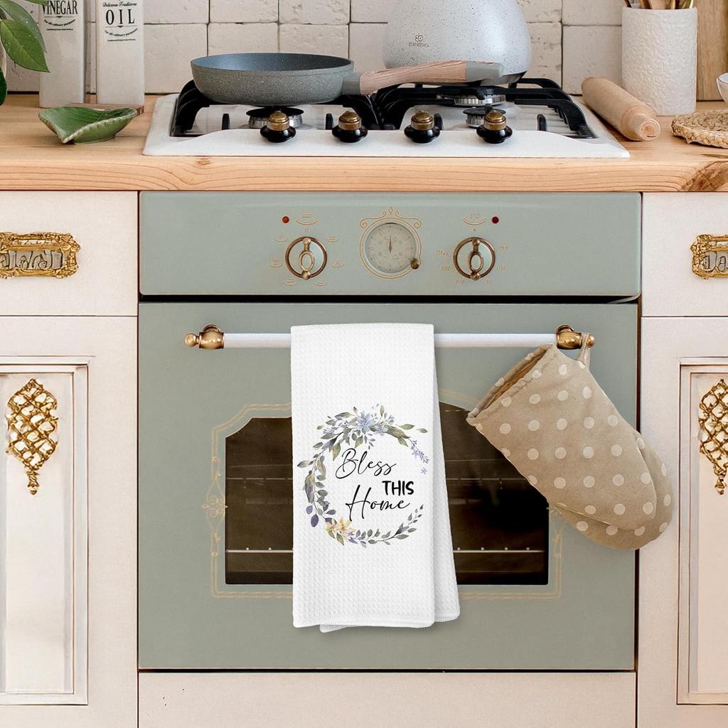 Voatok Bless This Home Kitchen Towels, Housewarming Gifts Hand Towels for Bathroom, Best Housewarming Gifts for New Home House Apartment Dish Tea