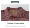 Spring National Style Long-Sleeve Lapel Shirt for Middle-Aged and Elderly Women