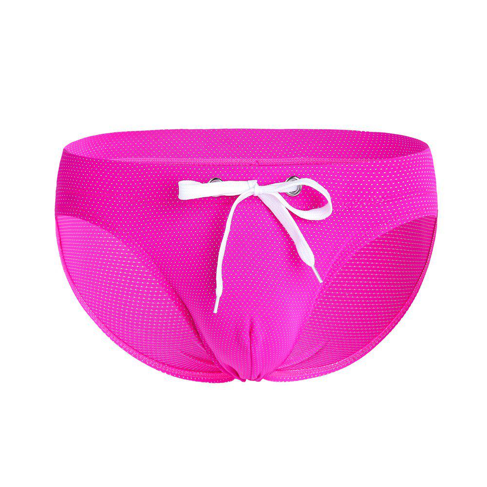 The BAY Drawstring Men's Low-Waist Nylon Swim Briefs - Triangle Bikini, Plus Size Large