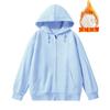 Women's Hood Collar Long Sleeve Zip Up Hoodie Loose Fit Minimalist Sweatshirt Jacket