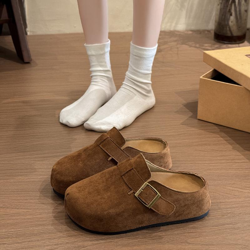 Fashion Fashionable and Simple Hot-selling Summer 2025 Women's Half Slippers Slip-On Fur Covered Toe Shoes Leisure Women's Shoes