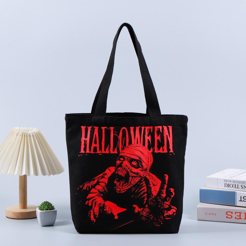 Cross-border halloween easter holiday party cotton bag christmas party ghost festival candy shopping bag canvas bag