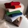 Simple style autumn and winter monochrome lengthened warm knitted soft waxy skin-friendly wool scarf schoolgirl