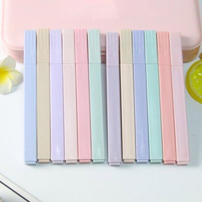 12Pcs/Set Highlighter Pens Non-Neon Pastel Colors Quick Dry Marking Pen Study Journaling Office School Supplies