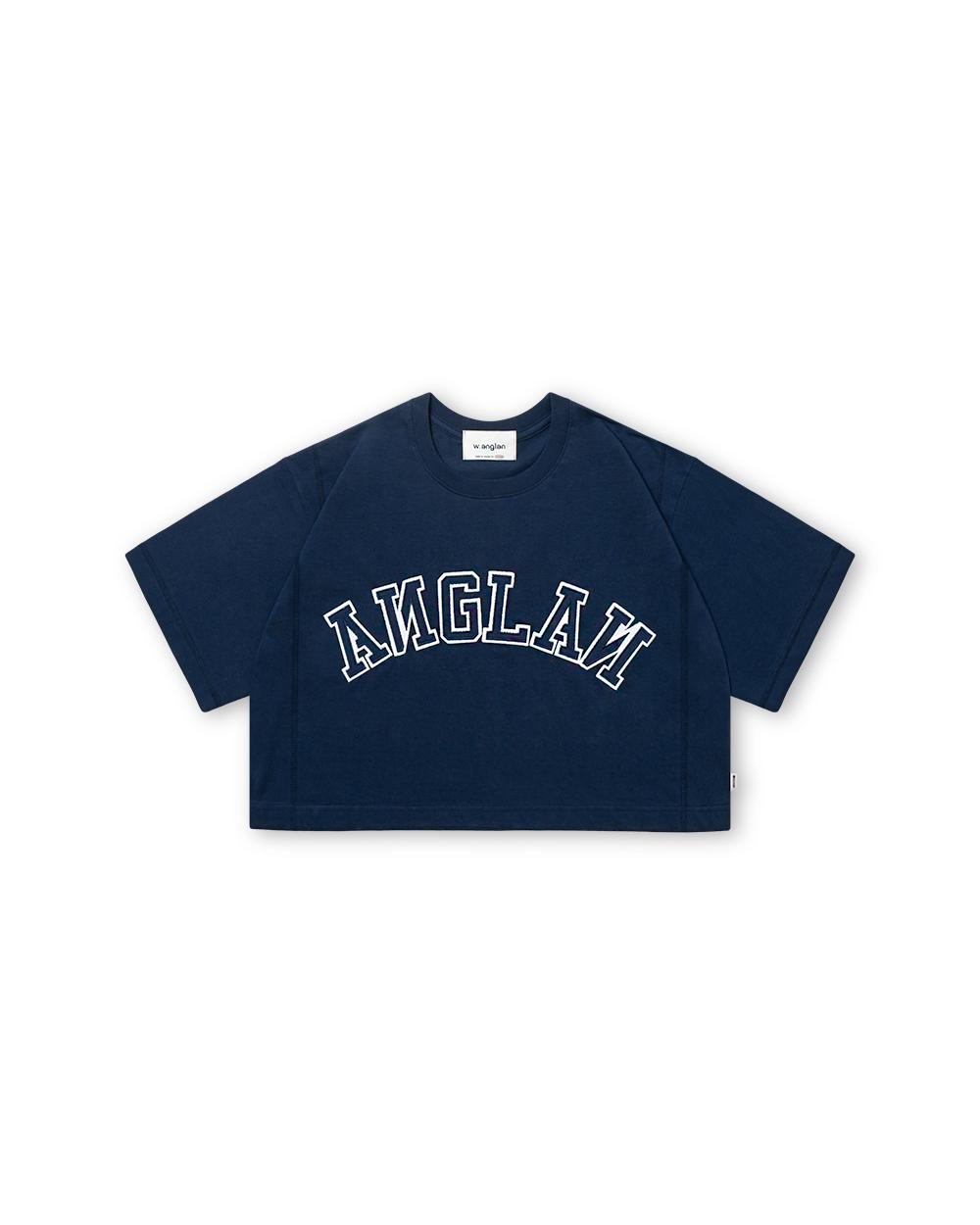 Anglrun [Ag.W] Applique Crop Half Tee - Navy One Size