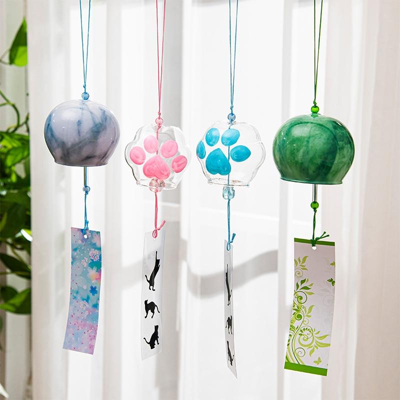 Glass Wind Chimes Stained Glass Sun Catcher Japanese Room Decor Wind Campaigns Outdoor Wind Chime Room Decoration Home Decor