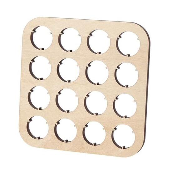 16-Slot Bottle Cap Organizer Wooden Beer Cap Display Stand Square Bottle Cap Coaster for Beer Cap Collection Home Decor Bar Display