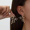 Stylish Ocean Style Coral Hollow Earrings For Women  Ears Stud Party Wedding Jewelry Accessories Unique Gift