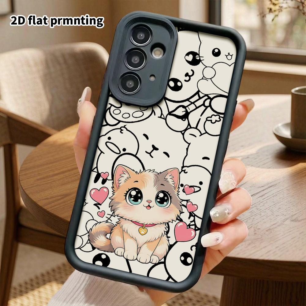 Phone Case: 2D Flat, Suitable for Samsung Galaxy A34 A35 M05 M06 S20 S22 S21 FE Plus 5G Protective Cases, Long-haired Calico Kitten, Perfect Christmas
