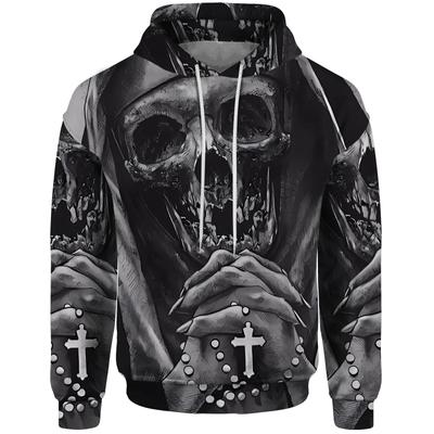 Horror-Stil 3D-gedrucktes Skelett Herren Hoodie Herbst Frühling Mode Lässig Hip Hop Punk Street Wear Stil Super Sport Tops