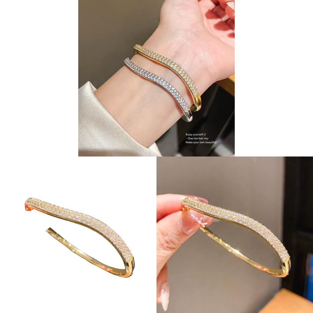 Geometric Zircon Round Pendant Bracelet With 18k Gold Plating For Womens Fashion Jewelry