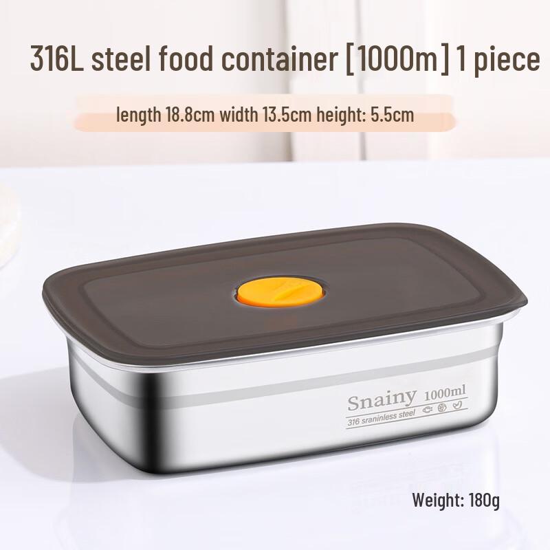 Jun Shi Qi DU316 Antibacterial Stainless Steel Food Storage Container 1000ml