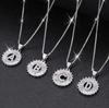 Xiyin TK Small Copper Zircon Round Pendant Necklace with English Letters