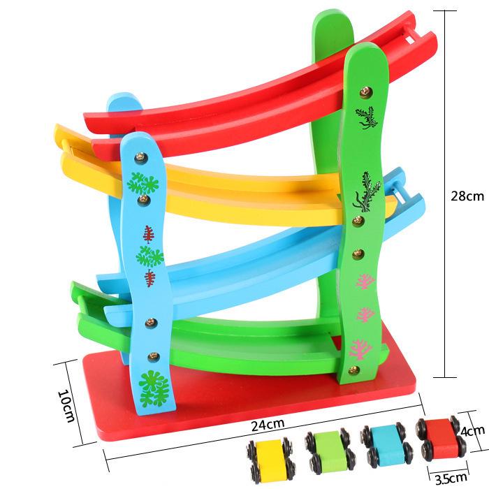 Wooden Glider Track Car - Early Education Toy for Ages 1-3