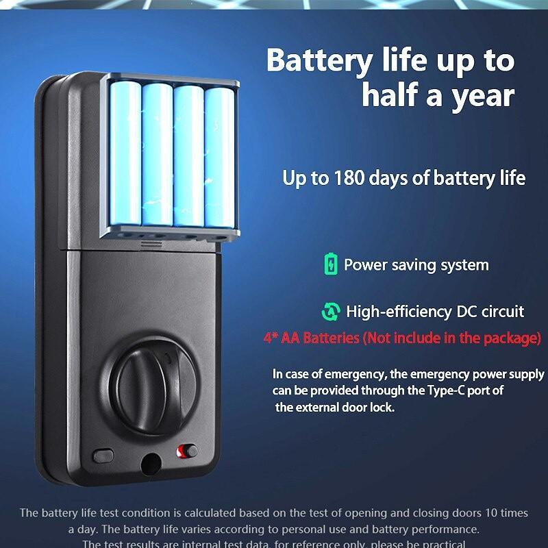 A1 TT Lock/ Tuya WiFi Auto Fingerprint Smart Door Lock Digital Electronic Door Lock With Door Sensor Password/IC Card/APP/Key