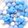 52Pcs/Set Silicone Round Beads Cartoon Animal Focal Combination Teether Beads For DIY Baby Pacifier Chain Bracelet Chewing Teeth