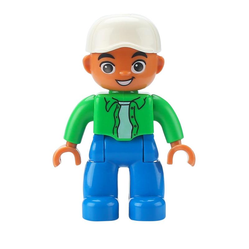 Big Building Blocks Boy Girls Family Policemen Figures Doll Compatible Duplos Children Kids Self Locking Bricks Assemble Toys