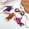 Motorcycle Bag Pendant Faux Leather Mini Motorcycle Backpack Charm Handmade Decorative Keychain Charm Gift