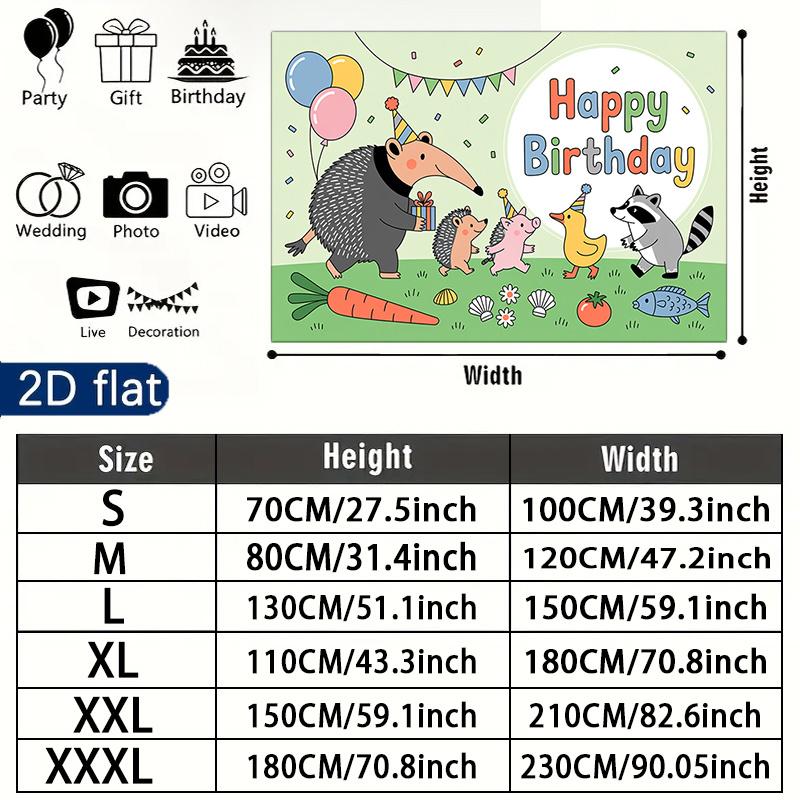 Party Backdrop Flat Banners Hedgehog Animals Celebrations Wedding Enthusiasts Photo Booth Decor Front Door Decor