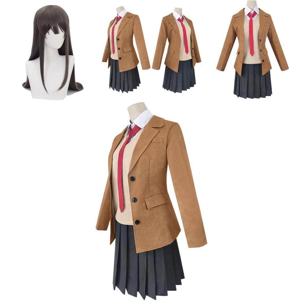 Premium Seishun Buta Yarou Wa Bunny Girl Sakurajima Mai Cosplay Costume Full Set Outfit For Captivating Parties And Events