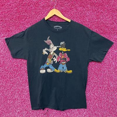 Looney Tunes Bugs Bunny Daffy Duck Criss Cross Parodie T-shirt L