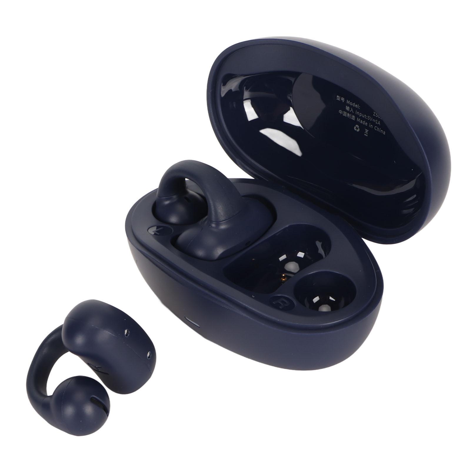 

Наушники-вкладыши Bluetooth IPX5 Водонепроницаемые беспроводные наушники-клипсы с открытым ухом и зарядным чехлом синий