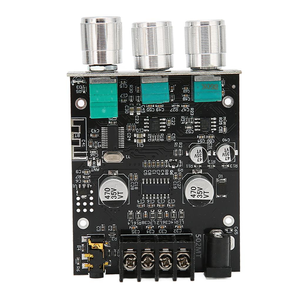 BT 5.0 Amplifier Board 2.0 Channel 2x50W Bass and Treble Control Power Amplifier Module for Store Home Theater DC9‑24V