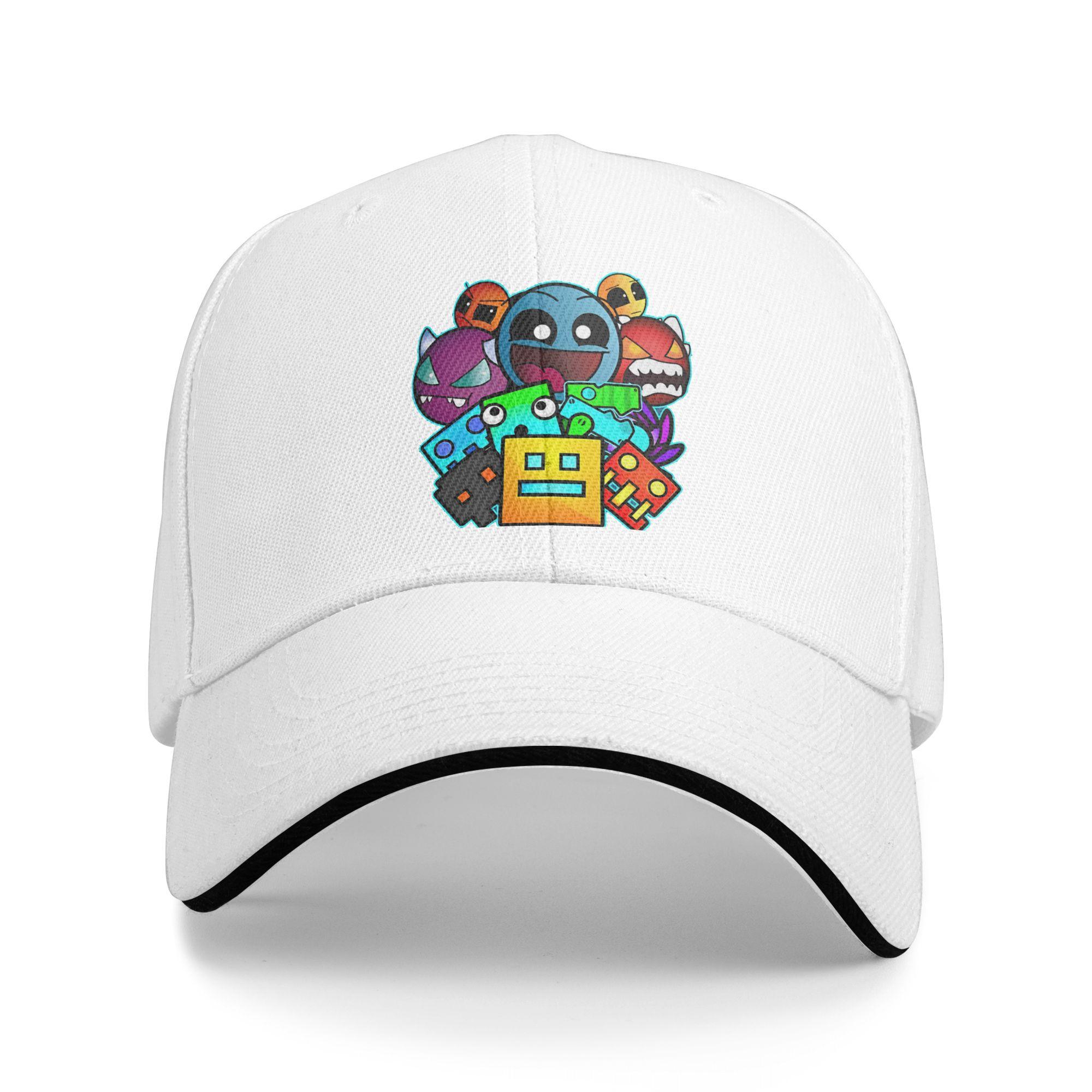 Geometry  Video Game Dash  Baseball Cap Fashion Geometric Dash Sandwich Cap Unisex Women Adjustable Dad Hat Activities One Size
