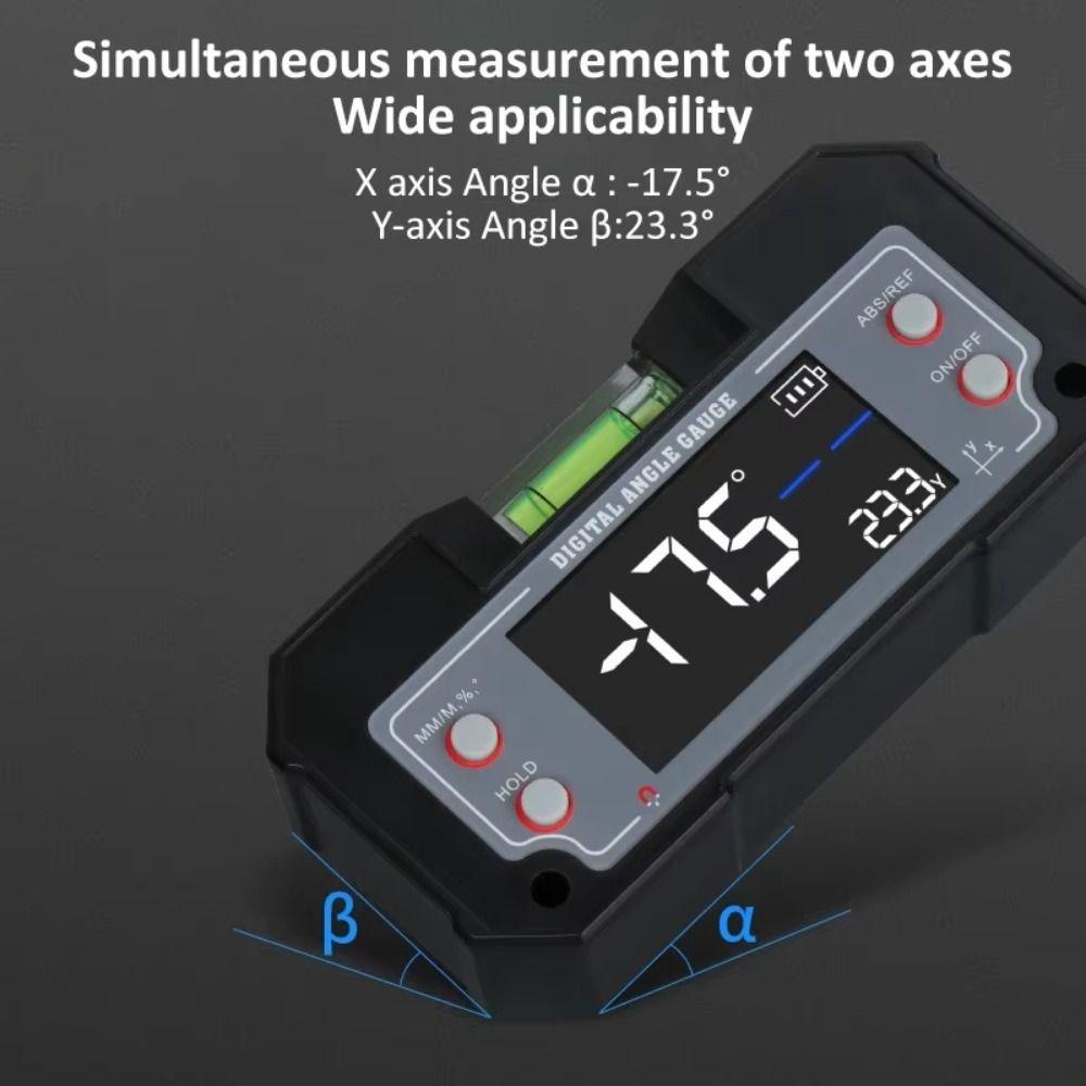 Multifunctional Digital Angle Gauge Magnetic Rechargeable Digital Inclinometer with Bubble 360-degree Measurement