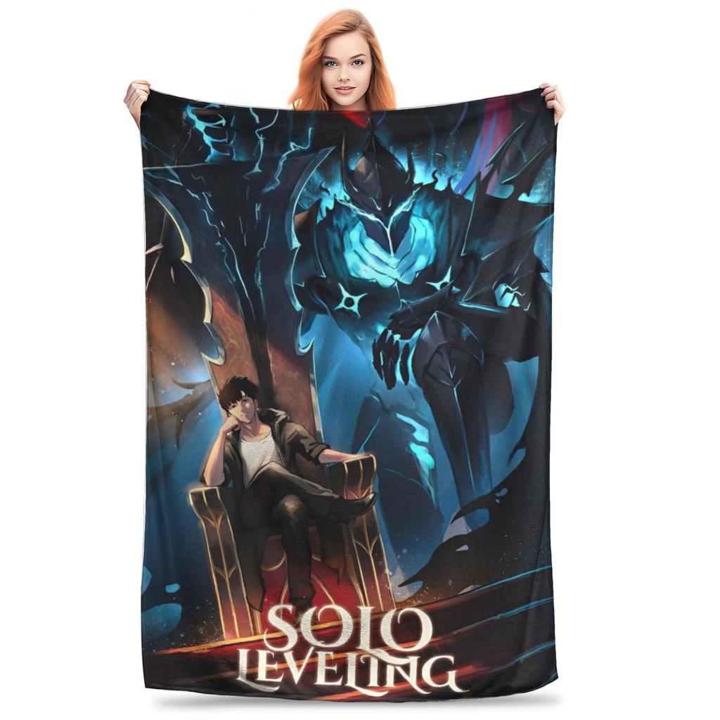 Solo S-ung Jin-woo Leveling Blanket Cover Anime Wool Throw Blanket Summer Air Conditioning Portable Soft Warm Bedspreads