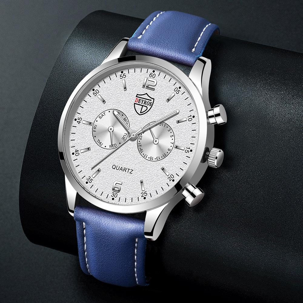 Fashion Men'S Watch Belt Quartz Watch Calendar Watch
