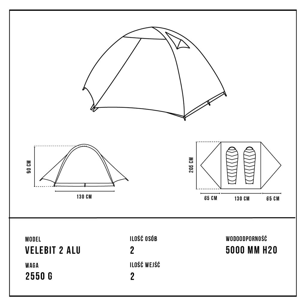 Alpinus Velebit 2 Alu Tent Green Ro18556