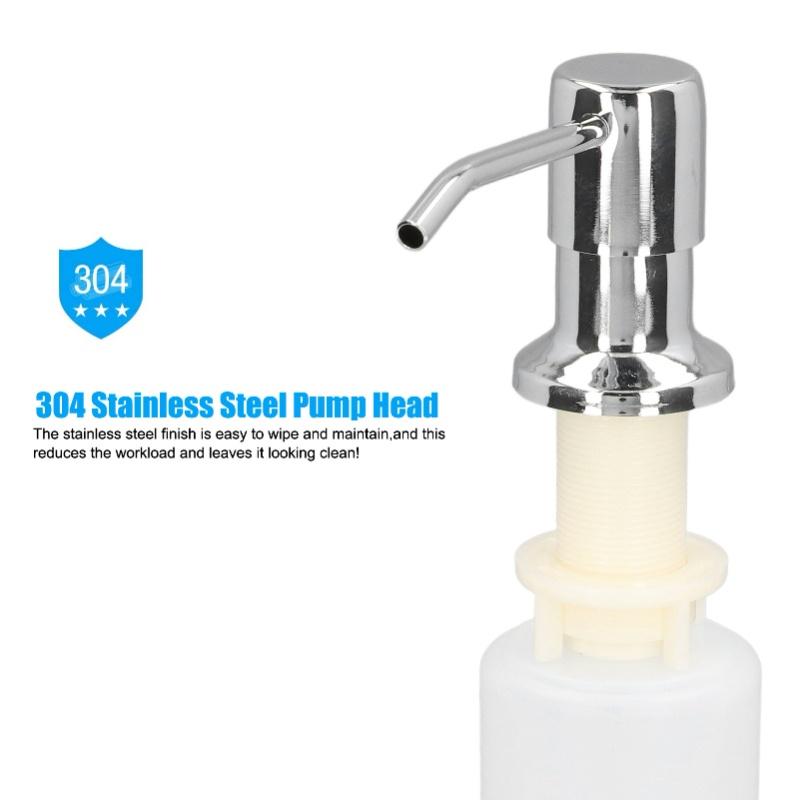 300ml Sink Soap Dispenser Lotion Pump Dispenser 304 Stainless Steel Lotion Dispenser For Kitchen Chromeplate