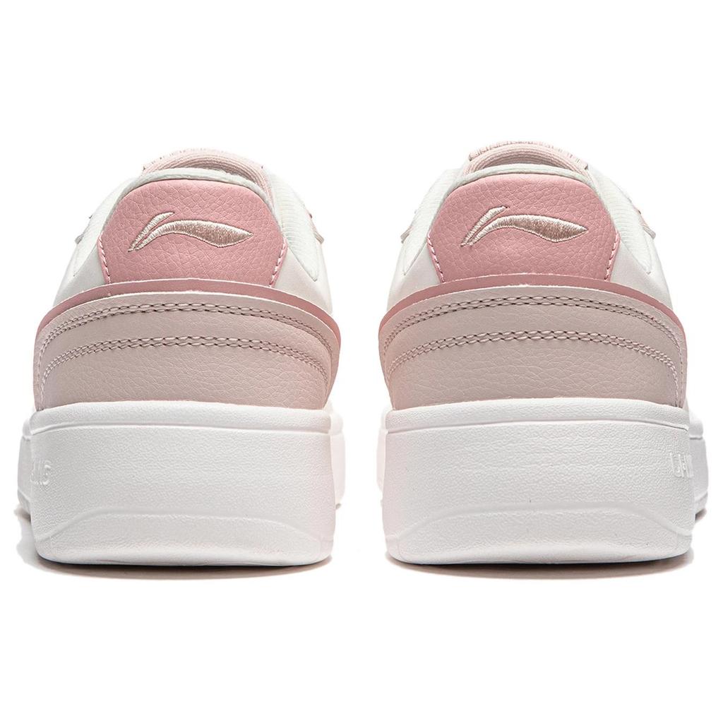 New LiNing Su Slip Resistant, Abrasion Resistant, Breathable, Height Increasing Low top Skateboard Shoes Women's Pink White AGCU112-1
