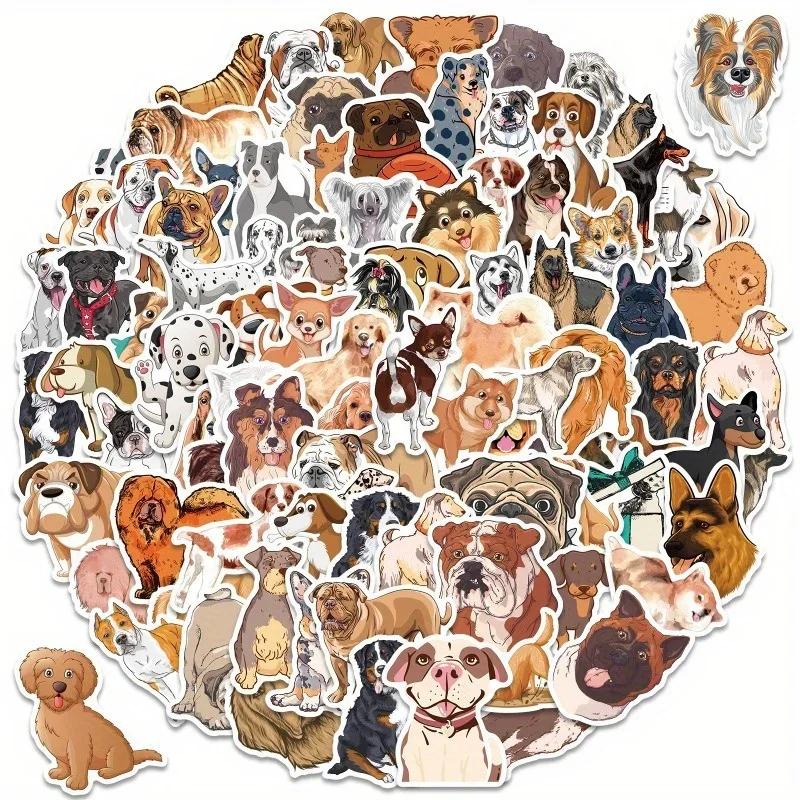100pcs/50pcs Cute Dog Stickers Adorable Puppy Decals for Laptops Water Bottles and DIY Crafts Perfect for Pet Lover and Children