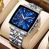 Xiaomi Luxury Square Dial Men Quartz Wristwatch Fashion Stainless Steel Man Business Watches With Calendar Reloj Hombre (Without Box)