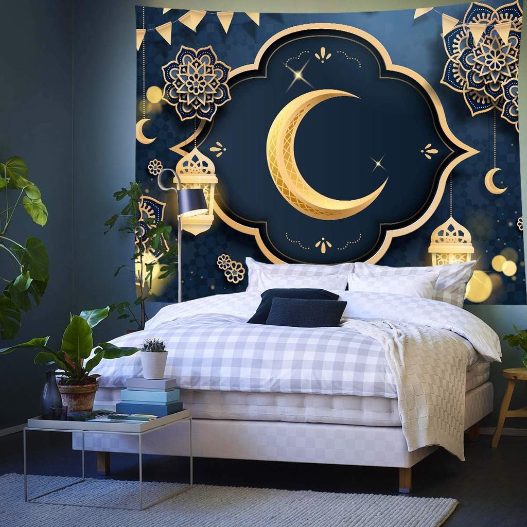 Muslim Ramadan Tapestry Eid Mubarak Tapestry Wall Art Decor For Bedroom Living Room Apartment Dorm Decorations Wall Hanging
