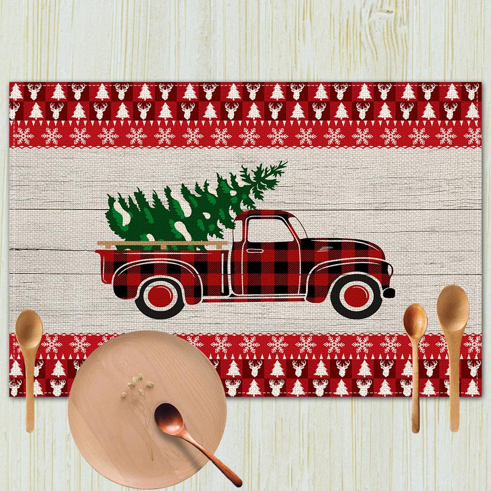 Christmas Table Mats Holiday Dining Placemats for Xmas Table Decor Snowflake Table Runner Waterproof Festive Accessories