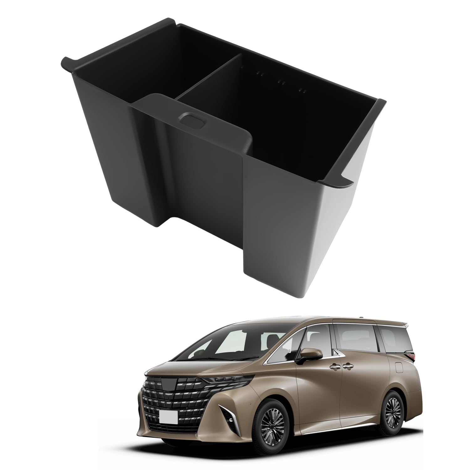 

HUAHAO Toyota 40 Series Z Grade Rear Center Console Rear Trash Small Item Storage Car Storage ABS Divider Interior Custom Parts Alphard/Vellfire Box, чёрный