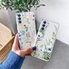 Süße handbemalte Handyhülle mit Blumen für Samsung S25 S24 S22 S21 FE Ultra Klare Silikonhüllen für Samsung Galaxy S23 Plus Ultra Hülle