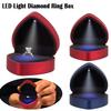 Fashion Ring Box Heart Shape with LED Light Jewelry Box Creative Proposal Confession Ring Box Earring Pendant Storage Gift Boxes