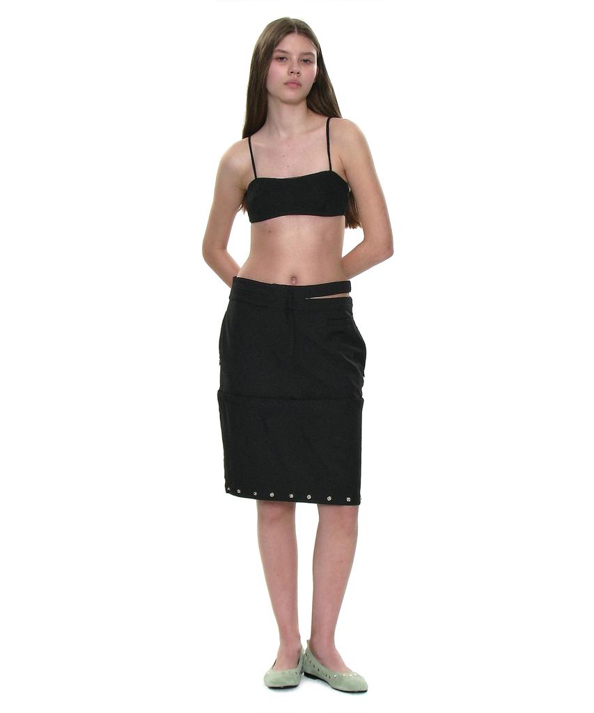 Partimento Woman Multiway Double Waist Transform Skirt_Black
