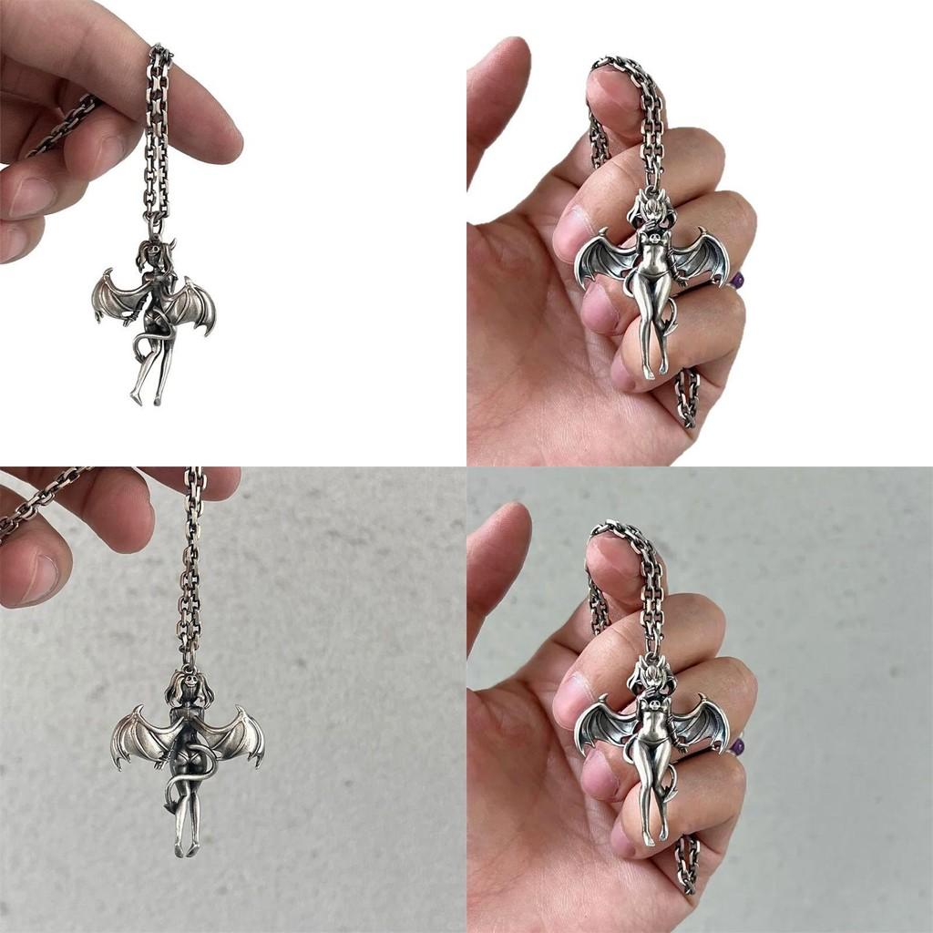 Trendy Silver Angel Character Necklace Durable Zinc Alloy Casual Decoration Use