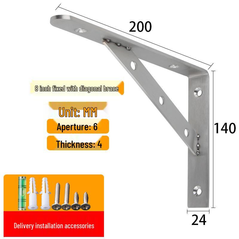 Stainless Steel Wall-Mounted Tripod Bracket for Load-Bearing Support and Partition Fixing