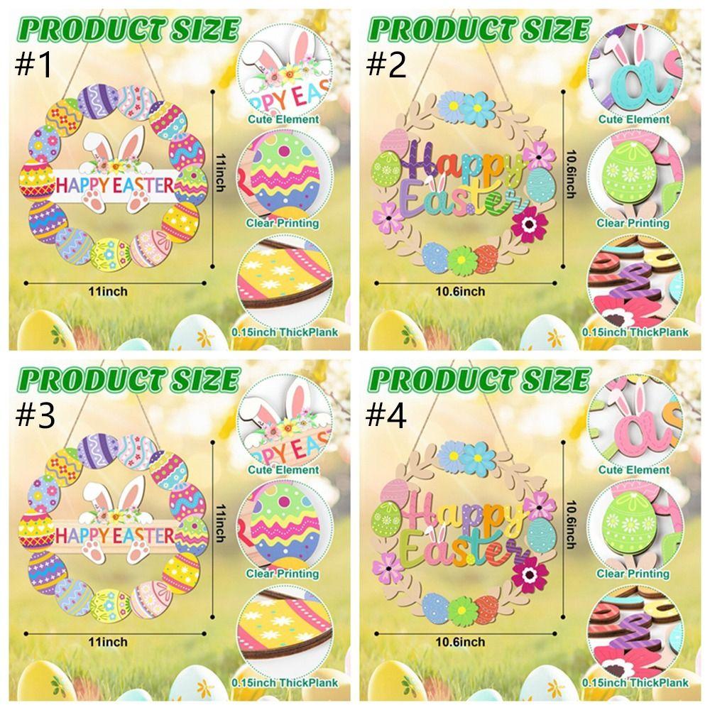 Wooden Welcome Door Sign Pendant Colorful Happy Easter Wall Decor  Party Favors