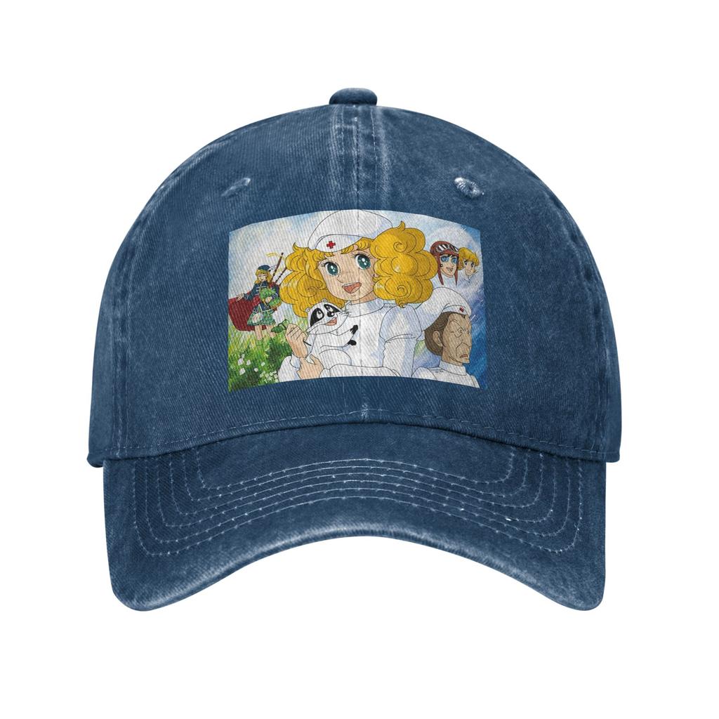 Candy Candy Anime Washed Denim Cap Casual Baseball Caps Adjustable Hat Summer Unisex Baseball Hats