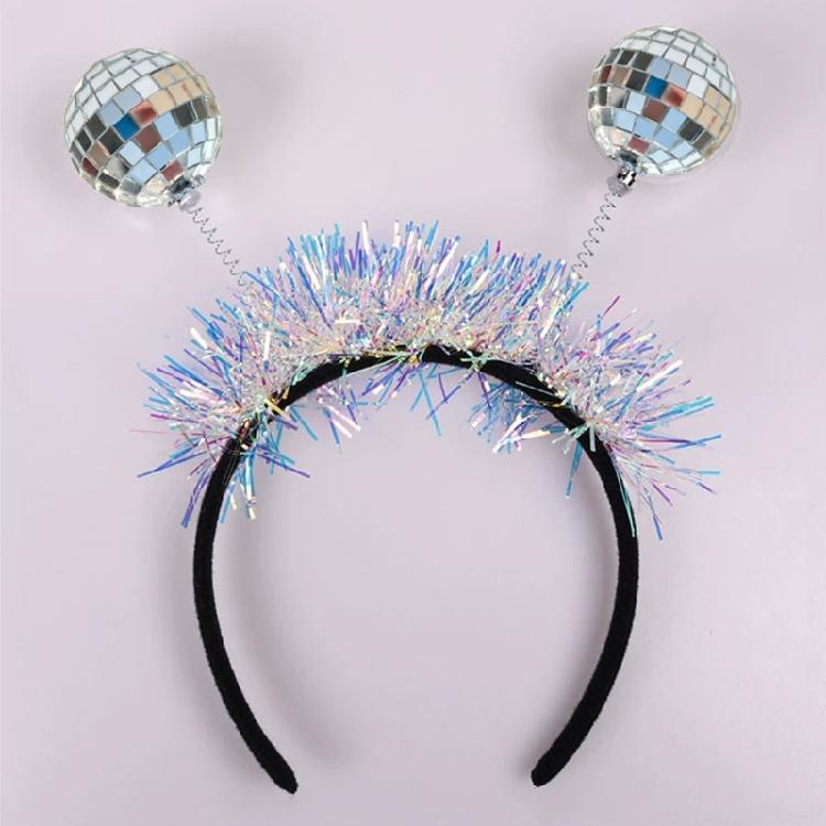 Reflective Mirror Ball Hairband Glittering Party Hair Ornament Cosplay Hairhoop For Concerts Costume Event Celebration