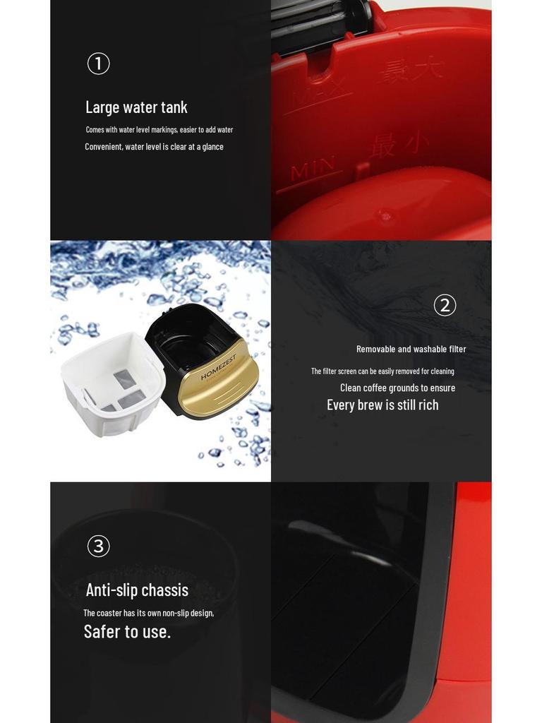 Portable German-American Single-Serve Automatic Coffee Maker for 1 Person, Model CM-313