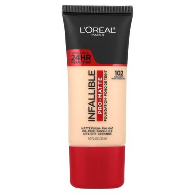 L'Oréal, Infallible, Pro Matte Foundation, 102 Shell Beige, 30Ml(1Fl Oz)